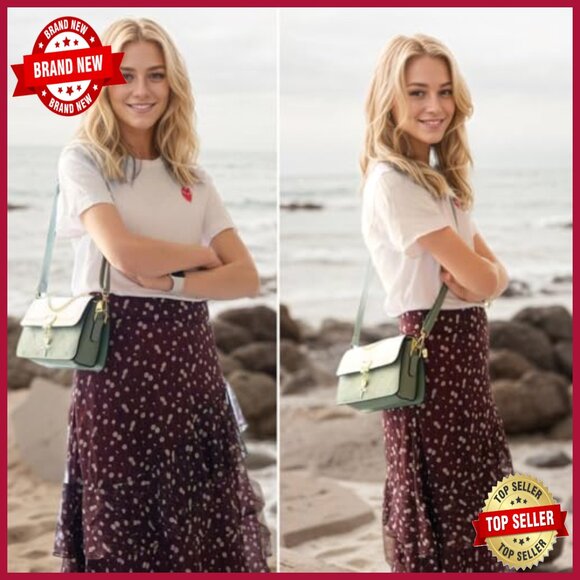 Small Quilted Satchel with Heart Embroidery Adjustable Crossbody Strap - Picture 2 of 7